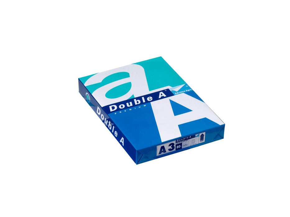 Double A Premium Photocopy Paper, A3 Size, 80 gsm, 5 Reams - Box