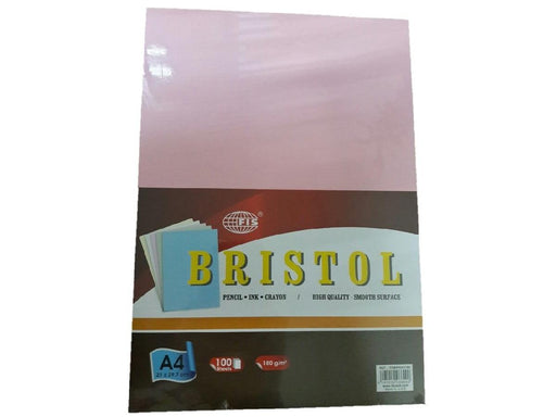 Bristol Paper 180gsm, A4 Size, 100Sheets-pack Pink - Altimus