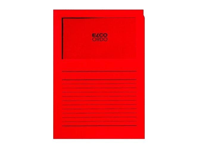 Elco Ordo Classico, L Paper Folder with Window, 5/pack, Red