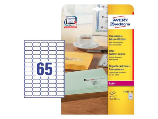 Avery L-7551 Clear Mailing Label, 25sheets/pack - Altimus