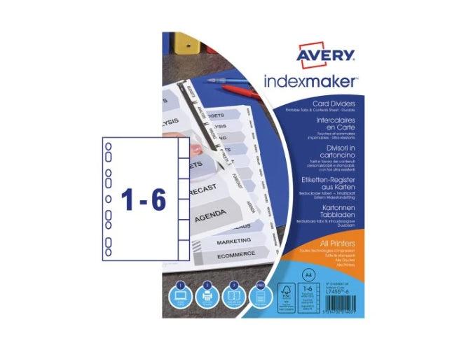 Avery IndexMaker Dividers, 6 Tabs with Clear Tab Labels (01638061) - Altimus