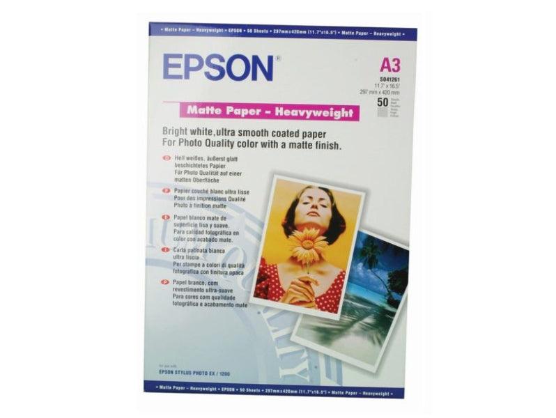 Epson C13S041261, A3, Matte Paper Heavyweight, 167 Gsm, 50 Sheets - Pack - Altimus