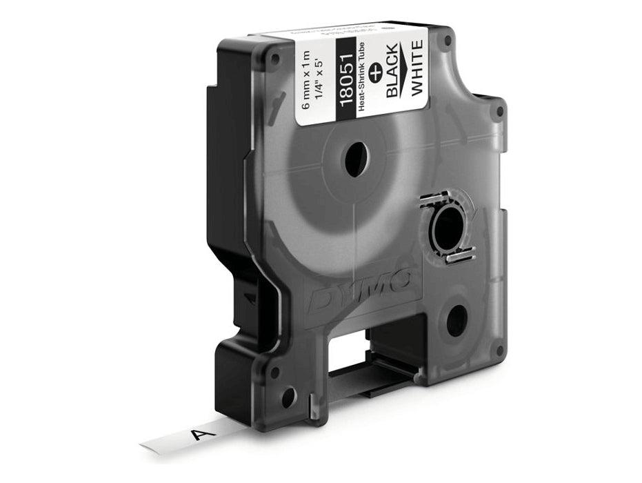 Dymo 18051 Heat Shrink Tube, 6mm, Black On White - Altimus
