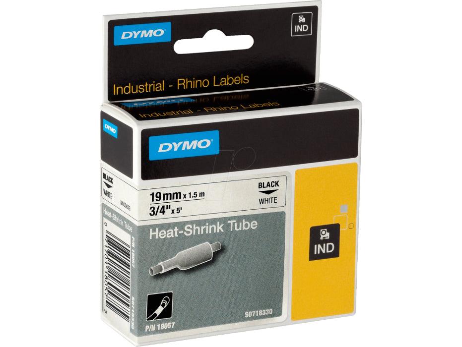 Dymo 18057 Heat Shrink Tube, 19mm, Black On White - Altimus