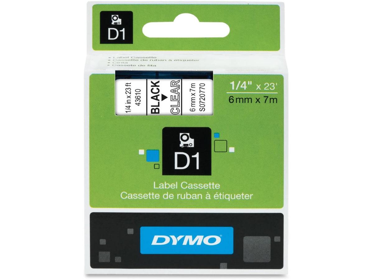 Dymo 43610, D1 Tape, 6mm x 7m, Black on Clear - Altimus