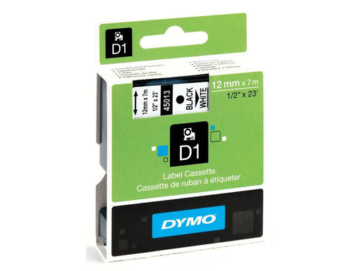 Dymo 45013, D1 Tape,12mm x 7m, Black on white - Altimus