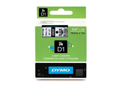 Dymo 45800, D1 Tape,19mm x 7m, Black on Transparent - Altimus