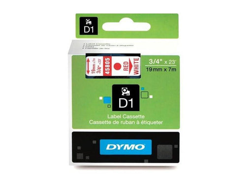 Dymo 45805, D1 Tape,19mm x 7m, Red on White - Altimus
