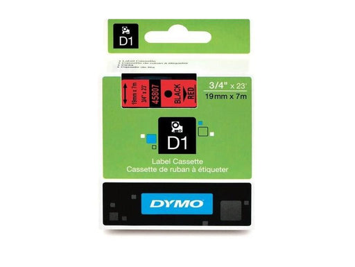 Dymo 45807, D1 Tape,19mm x 7m, Black on Red - Altimus
