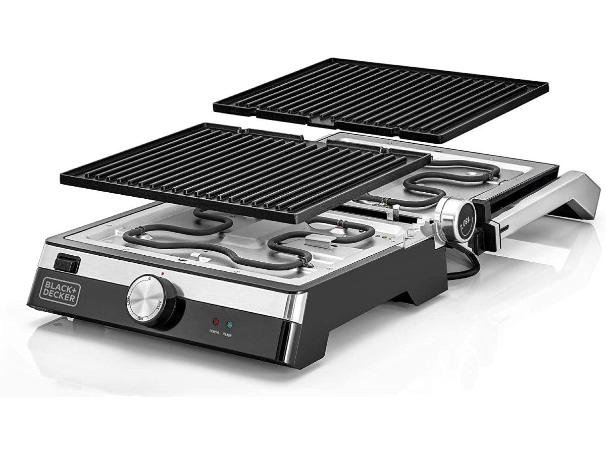 Black+Decker 2000W Family Health Grill, Black/Silver, Cg2000-B5 - Altimus