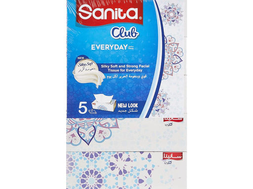 Sanita Club Facial Tissue 130 Sheets, Pack of 5 Boxes - Altimus