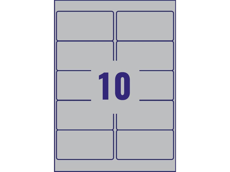 Avery L6012-20 Extra Strong Adhesive Silver Heavy Duty, 10labels/sheet, 20Sheets/pack - Altimus