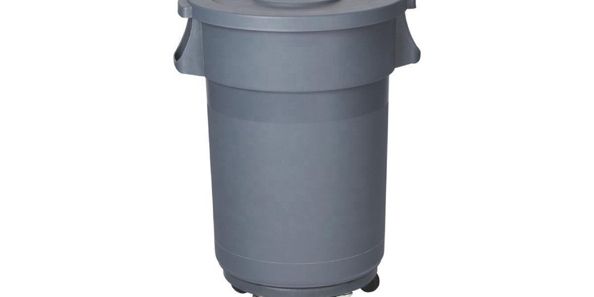 Chemex Circular Garbage Bin Plastic With Dolly Wheel 80 liters