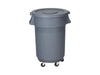 Chemex Circular Garbage Bin Plastic With Dolly Wheel, 120 Liters - Altimus