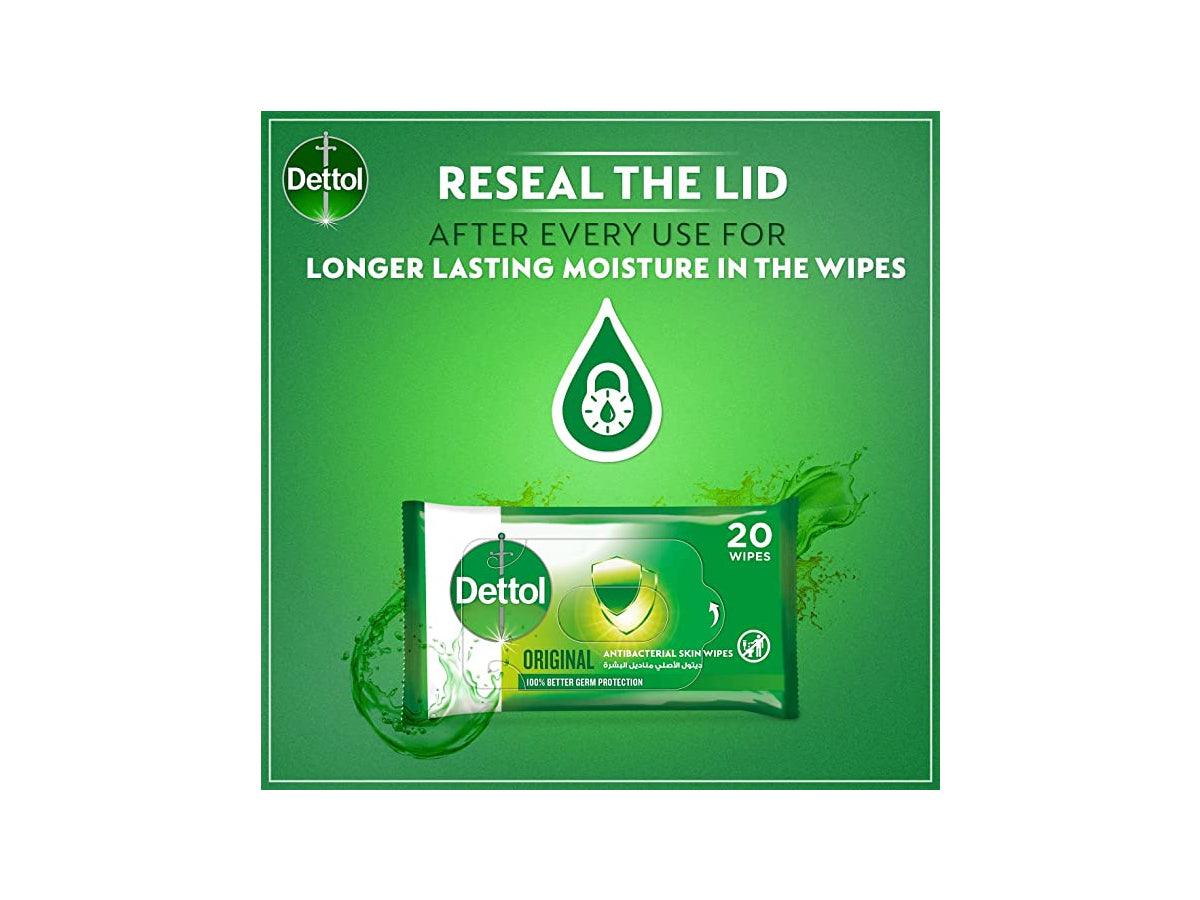 Dettol Anti-Bacterial Wet Wipes, Original, 20 Wipes/Pack - Altimus