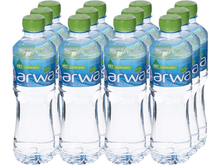 Arwa Bottled Drinking Water 500ml, Pack of 12 - Altimus