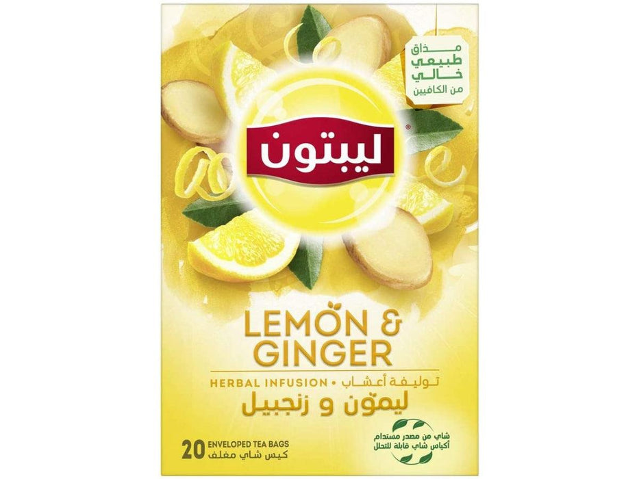 Lipton Herbal Infusion Lemon & Ginger, 20 Tea Bags - Altimus