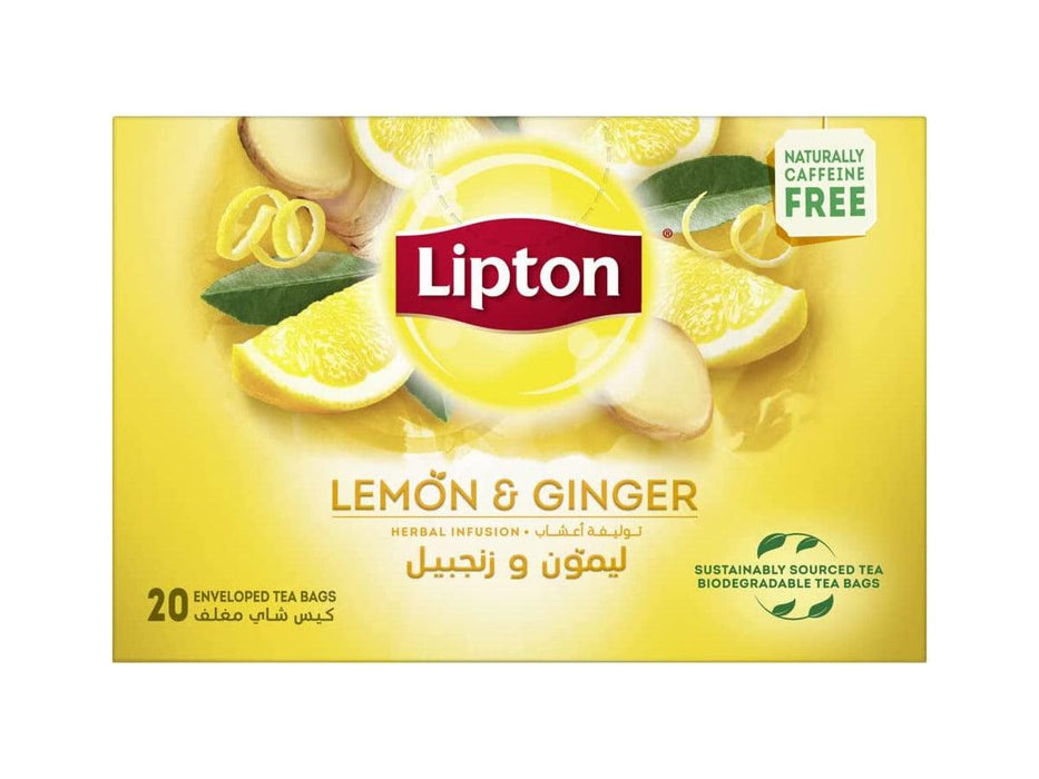 Lipton Herbal Infusion Lemon & Ginger, 20 Tea Bags - Altimus