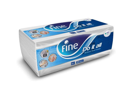 Fine Do It All 2 Ply Multi-Use Hand Towel White 21x21cm (150 sheets) - Altimus
