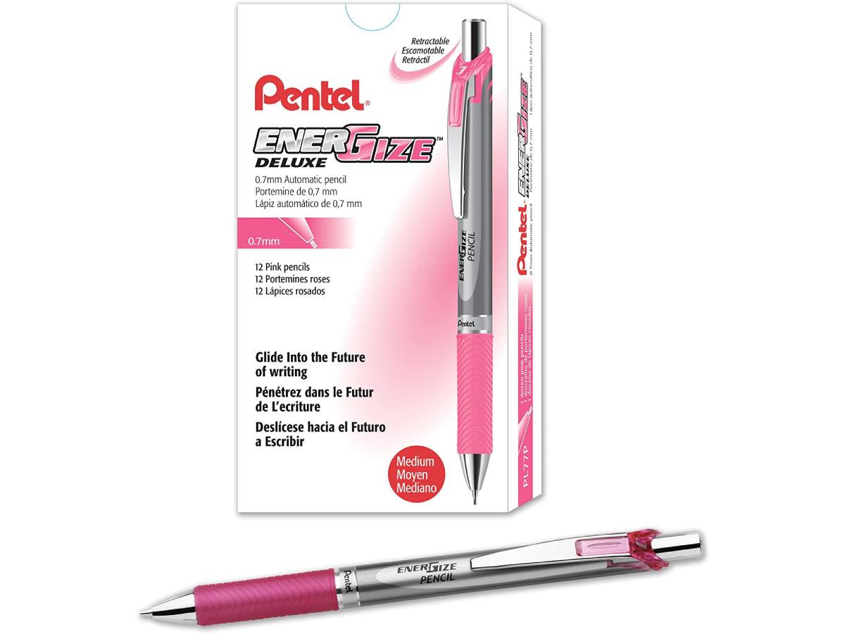 Pentel PL77P Energize Mechanical Pencil 0.7mm, Pink(Pack Of 12