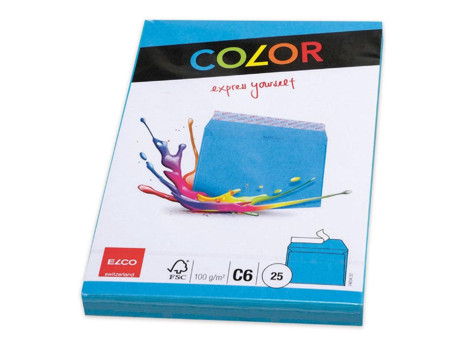 Elco C6 Envelope with Adhesive Closure, 100gsm, 25pcs/pack - Blue - Altimus