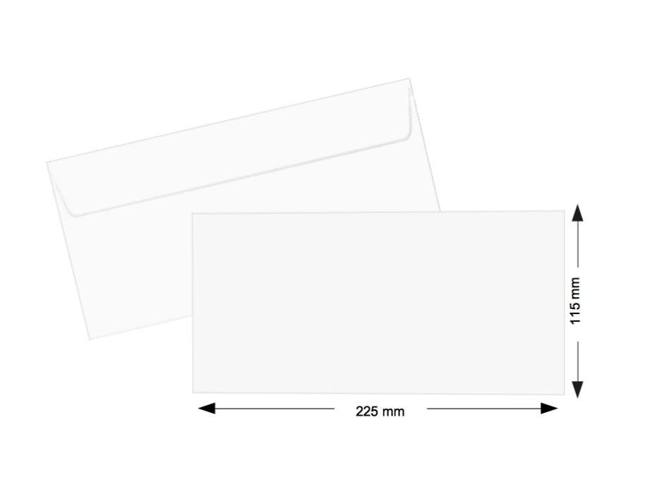Hispapel White Envelope 115 x 225mm, 90gsm 500pcs-box - Altimus