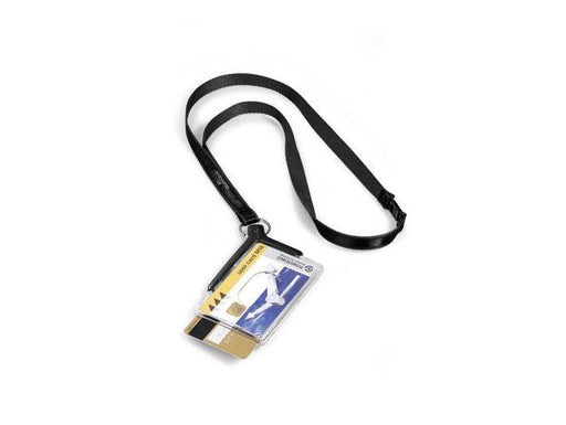 Durable Crystal-Clear Acrylic Security Pass Holder with Textile Necklace, 10/pack - Altimus