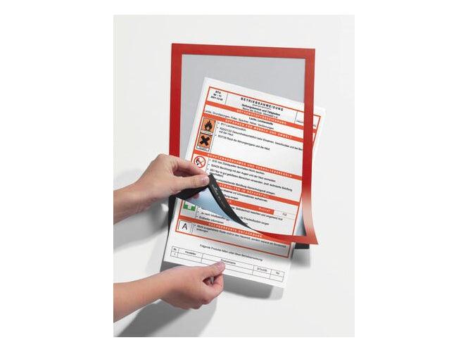 Durable Duraframe, Self-Adhesive Magnetic Frame A4, 2/pack, Red - Altimus