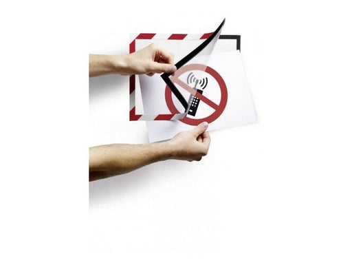 Durable Duraframe Security, Self-Adhesive Magnetic Frame A4, 2/pack, Red/White - Altimus