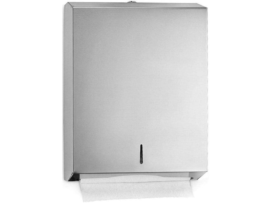 C-Fold - Interfold Stainless Steel Tissue Dispenser, 370x100x280mm (BQ210) - Altimus
