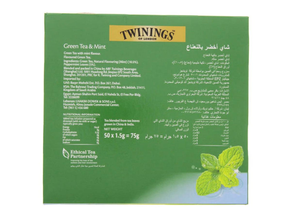 Twinings Green Tea And Mint 50 Tea Bags - Altimus