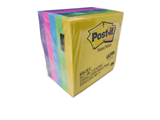 3M Post-It Notes Ultra Colors 654-5UC 5pads/pack - Altimus