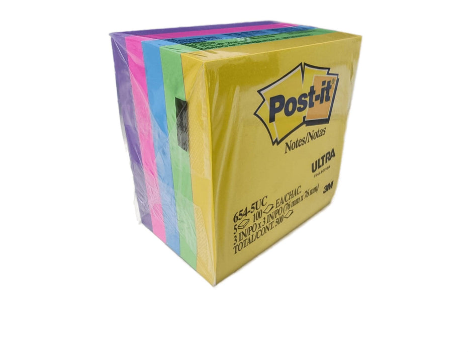 3M Post-It Notes Ultra Colors 654-5UC 5pads/pack