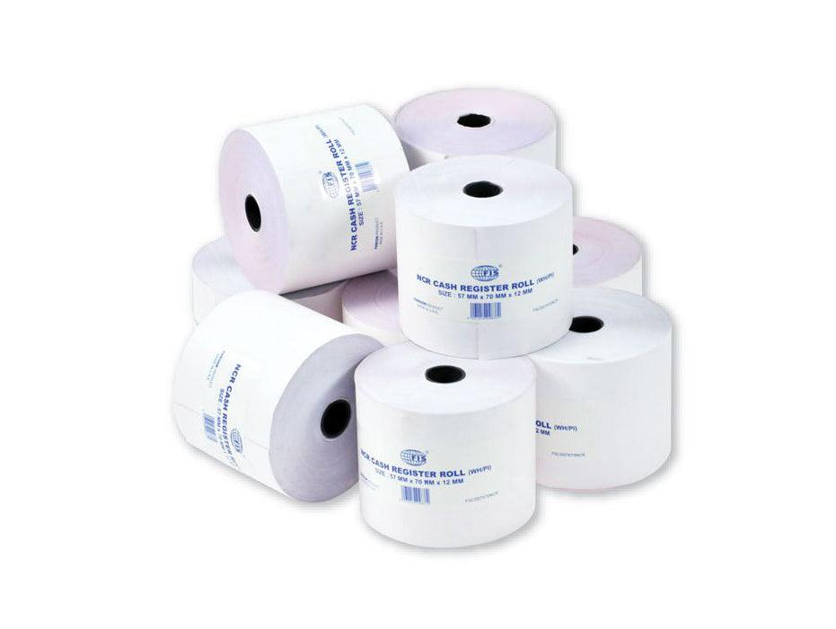 Cash Roll, 57 x 70 mm x 0.5", 2 Ply, 10Pcs-Pack, NCR (FSCS57X70NCR) - Altimus