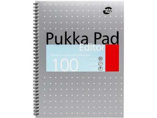 Pukka Editor Mettalic Pad, 80gsm, Ruled, Wirebound, A4, 100 pages - Altimus