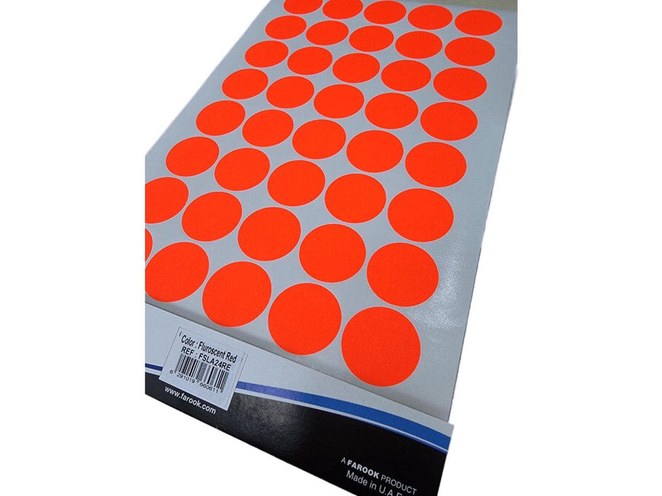 Colour Round Labels, 24mm, Fluorescent Red, 400 labels-pack (FSLA24RE) - Altimus