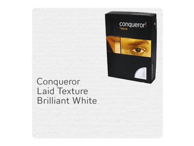 Conqueror Paper, A4, 220gsm, Laid Finish, Brilliant White 100sh/Pack - Altimus