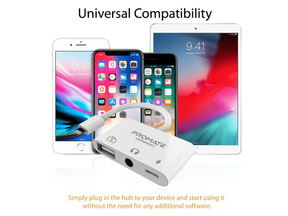 Promate 3-In-1 Lightning Hub, MediaBridge-I White | Dubai & Abu Dhabi ...