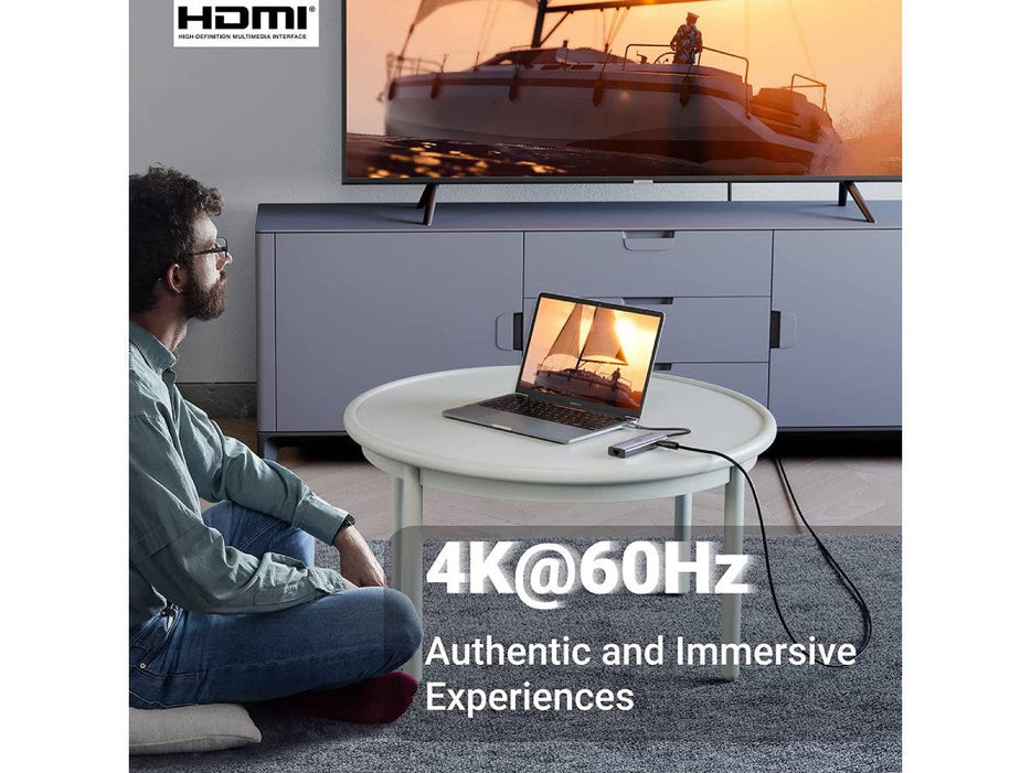 UGREEN 7-in-1 USB C Hub 4K@60Hz Type C to HDMI Dongle with Gigabit Ethernet, USB 3.0 Ports, 100W Power - Altimus