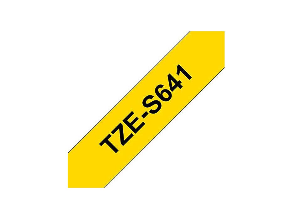 Brother P-touch 18mm TZ-S641 Strong Adhesive Tape, Black on Yellow - Altimus