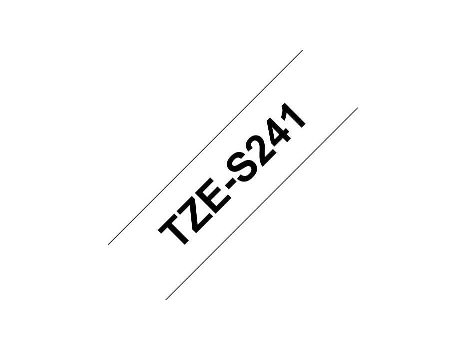 Brother P-touch 18mm TZ-S241 Strong Adhesive Tape, Black on White