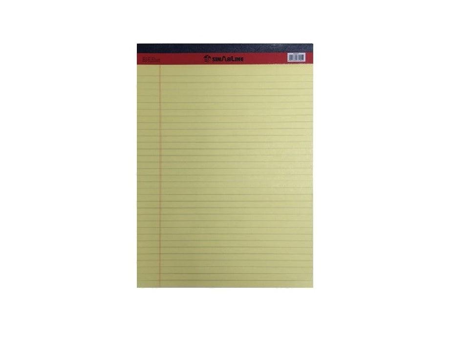 Sinarline Legal Pad A4, 56gsm, 40 Sheets, Line Ruled, Yellow