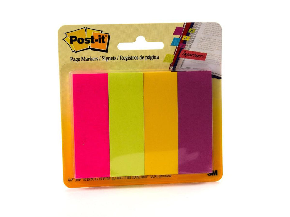 3M Post-It Page Markers Ultra Colors 671-4AU, 4 Pads/Pack, 50 Sheets/Pad