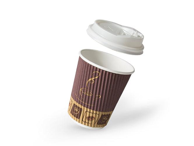 Falcon Rippled Paper Cup with Lid, 8oz. 50pcs/pack - Altimus