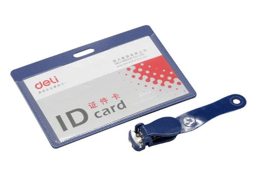 Deli PVC ID Pass with Clip, 50 Pcs Per Box, Blue - Altimus