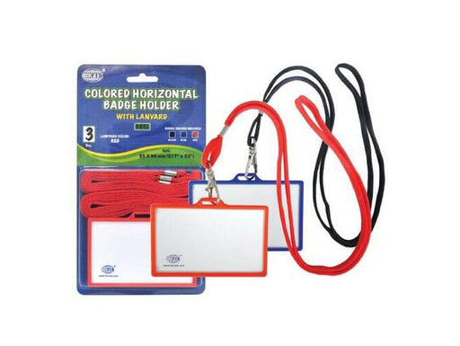 Colored Horizontal Name Badge Holders, Set of 3, (FSNALY98BK) - Altimus