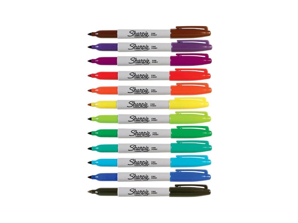 Sharpie Fine Point Permanent Marker - Assorted Colours, (Pack of 12) - Altimus