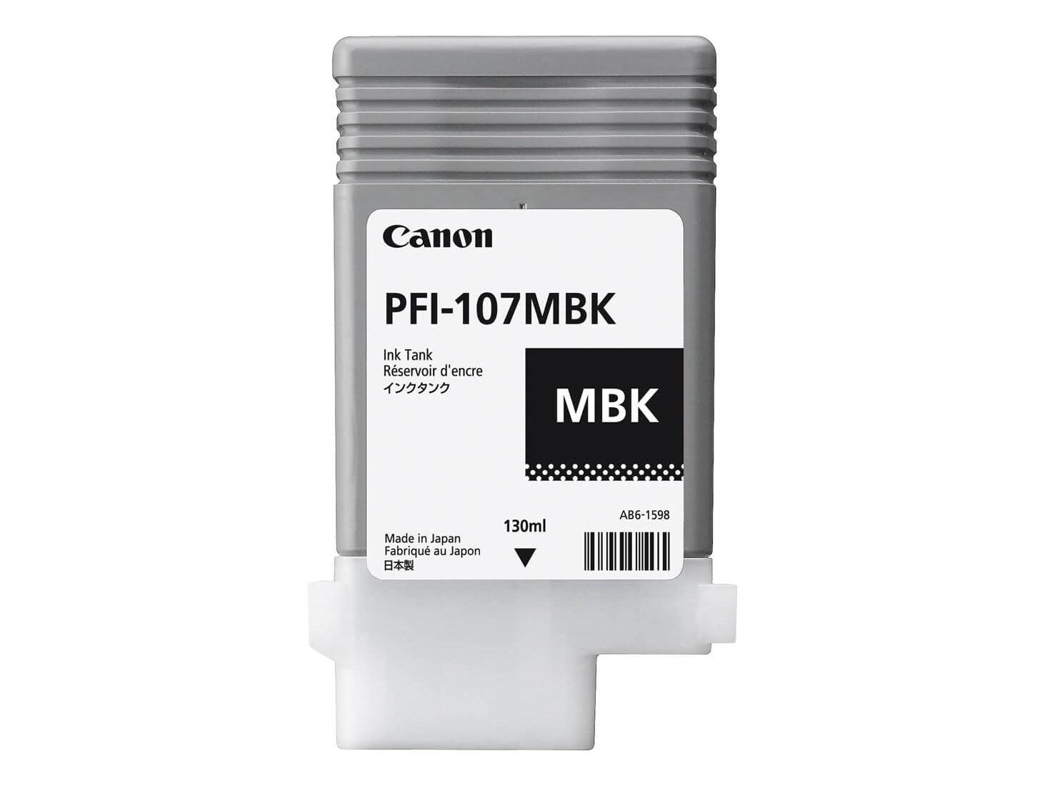 Canon PFI-107MBK 130ML Ink Tank, Matte Black - Altimus