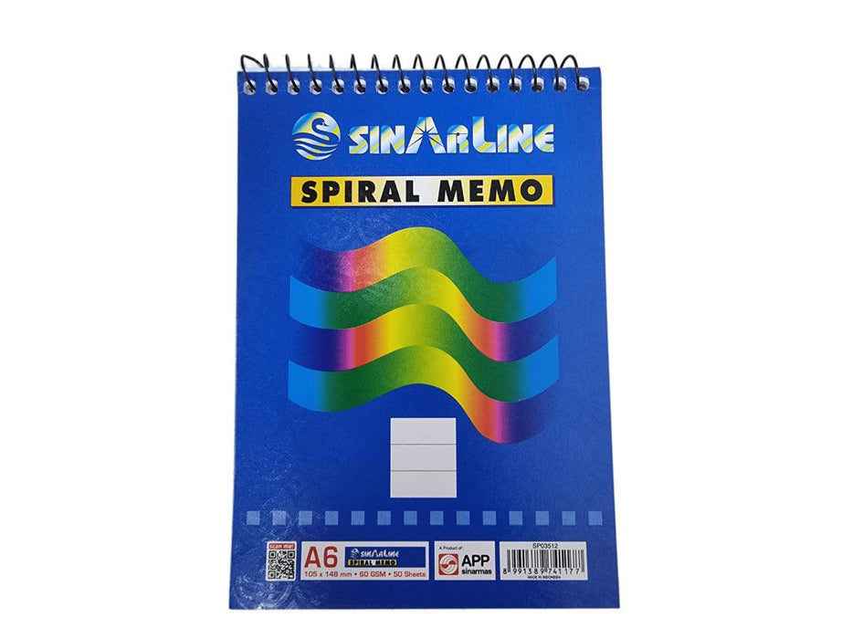 Sinarline Spiral Pad Top Spiral A6 60gsm 50 Sheets Line Ruled - Altimus