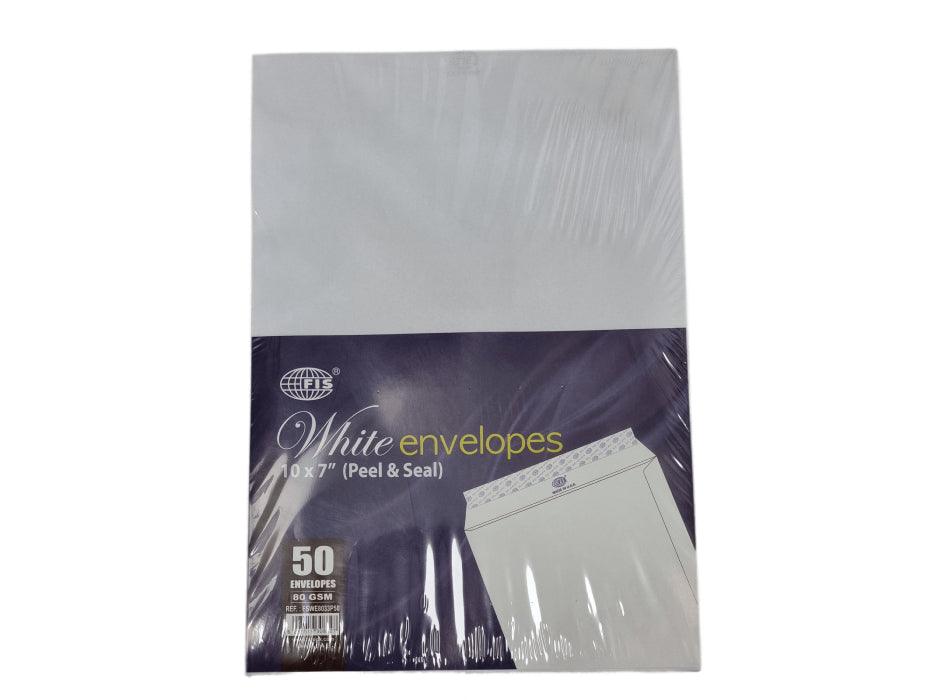 White Envelope - Peel & Seal, 10 x 7", (Pack of 50) - Altimus